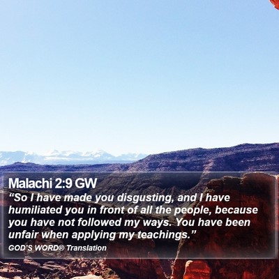 Malachi 2:9 GW Bible Verse Image