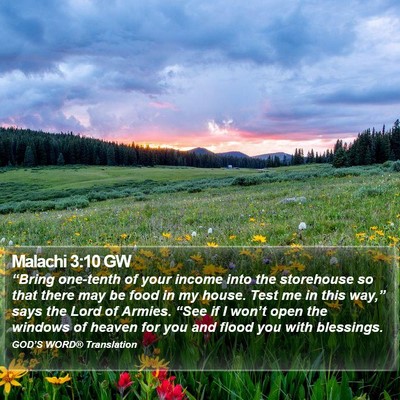 Malachi 3:10 GW Bible Verse Image