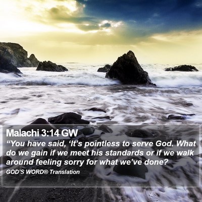 Malachi 3:14 GW Bible Verse Image