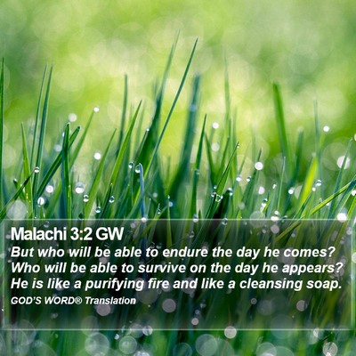 Malachi 3:2 GW Bible Verse Image