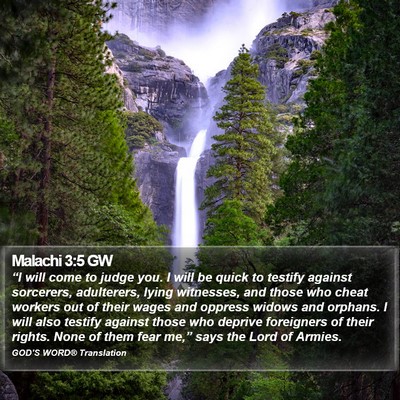 Malachi 3:5 GW Bible Verse Image