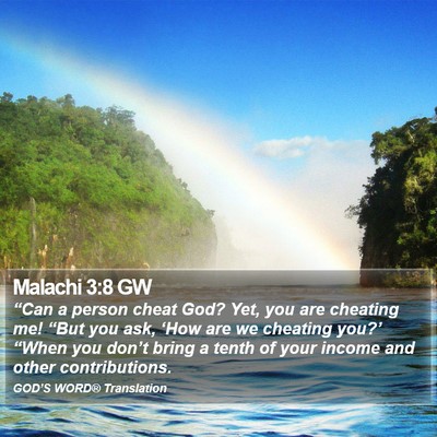 Malachi 3:8 GW Bible Verse Image