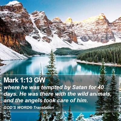 Mark 1:13 GW Bible Verse Image