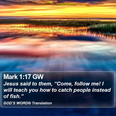 Mark 1:17 GW Bible Verse Image