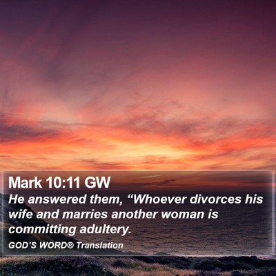 Mark 10:11 GW Bible Verse Image