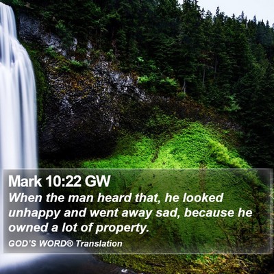Mark 10:22 GW Bible Verse Image