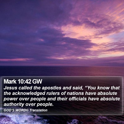 Mark 10:42 GW Bible Verse Image