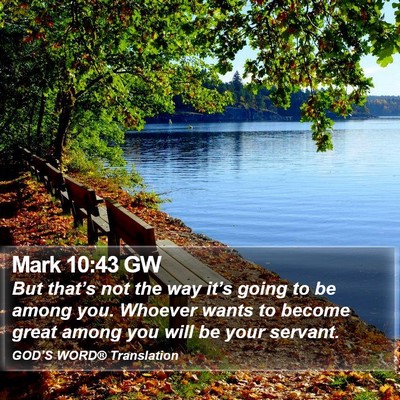 Mark 10:43 GW Bible Verse Image