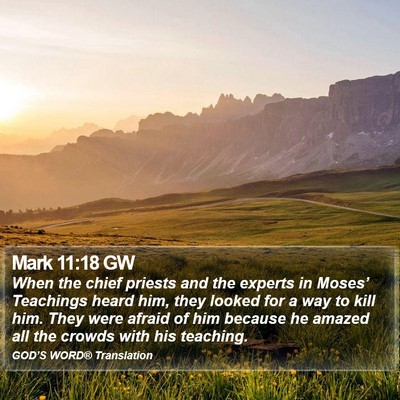 Mark 11:18 GW Bible Verse Image