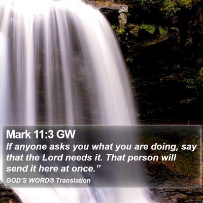 Mark 11:3 GW Bible Verse Image