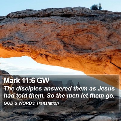 Mark 11:6 GW Bible Verse Image