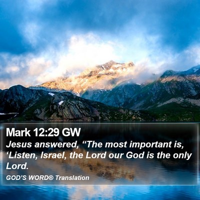 Mark 12:29 GW Bible Verse Image
