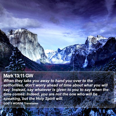 Mark 13:11 GW Bible Verse Image
