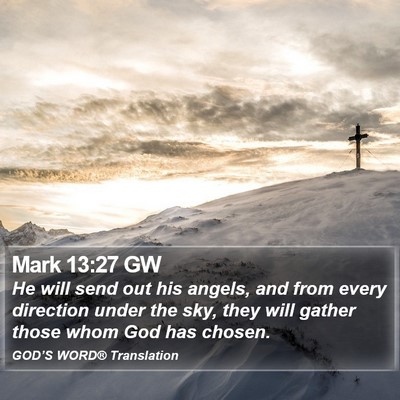 Mark 13:27 GW Bible Verse Image