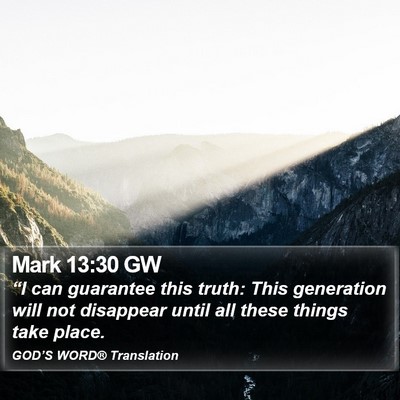 Mark 13:30 GW Bible Verse Image