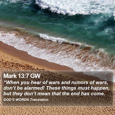 Mark 13:7 GW Bible Verse Image