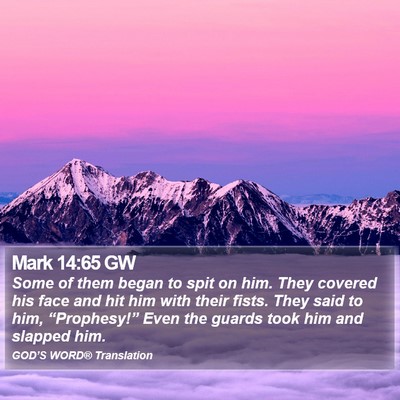 Mark 14:65 GW Bible Verse Image