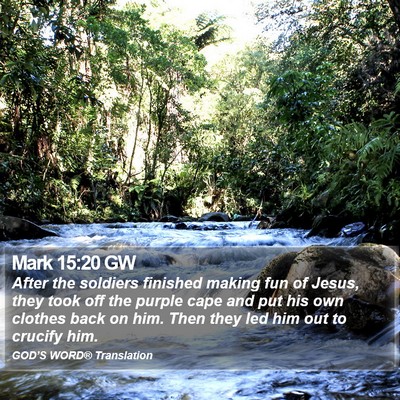 Mark 15:20 GW Bible Verse Image