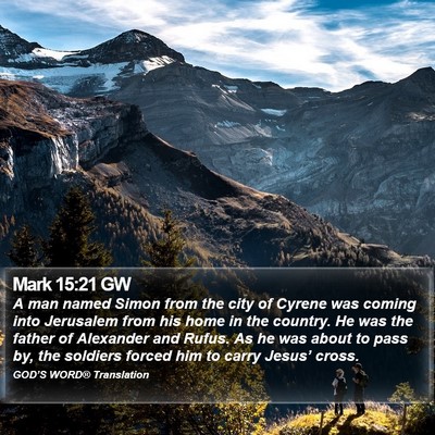 Mark 15:21 GW Bible Verse Image