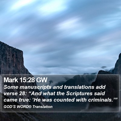 Mark 15:28 GW Bible Verse Image