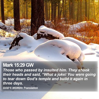 Mark 15:29 GW Bible Verse Image