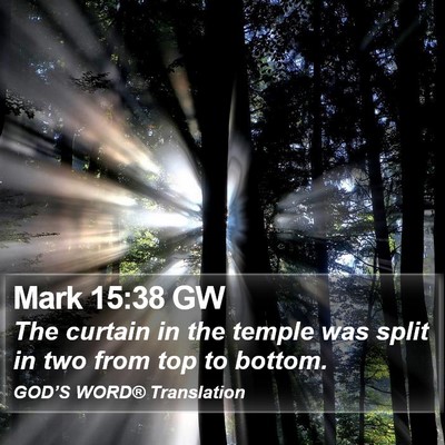 Mark 15:38 GW Bible Verse Image