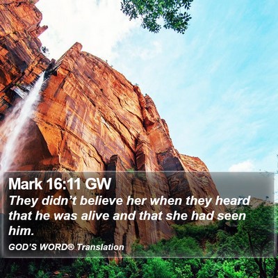 Mark 16:11 GW Bible Verse Image