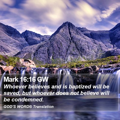 Mark 16:16 GW Bible Verse Image