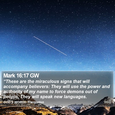 Mark 16:17 GW Bible Verse Image