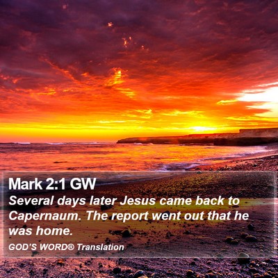 Mark 2:1 GW Bible Verse Image