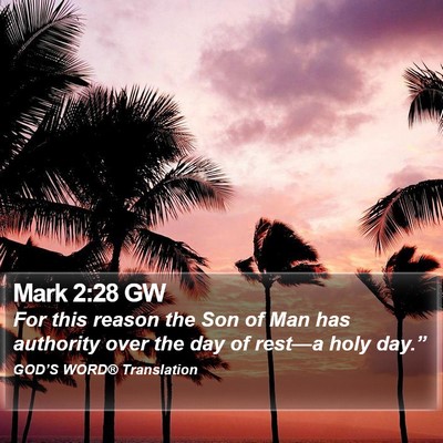 Mark 2:28 GW Bible Verse Image