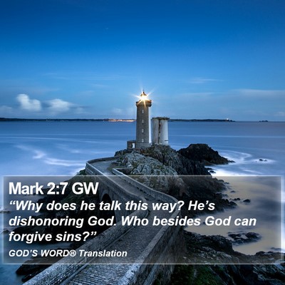 Mark 2:7 GW Bible Verse Image