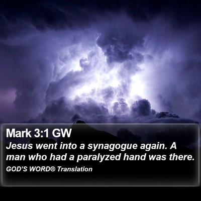 Mark 3:1 GW Bible Verse Image