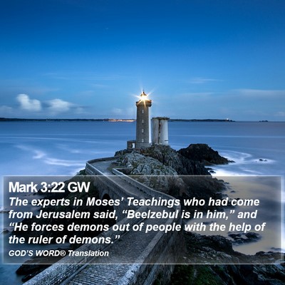 Mark 3:22 GW Bible Verse Image