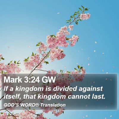 Mark 3:24 GW Bible Verse Image