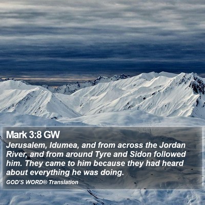 Mark 3:8 GW Bible Verse Image