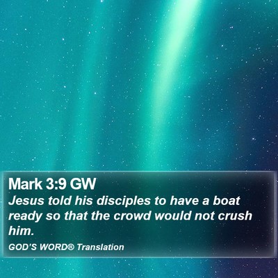 Mark 3:9 GW Bible Verse Image