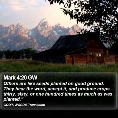 Mark 4:20 GW Bible Verse Image