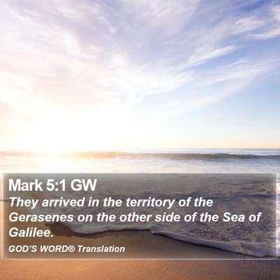 Mark 5:1 GW Bible Verse Image