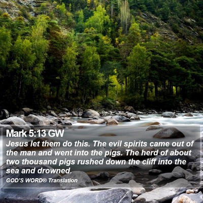 Mark 5:13 GW Bible Verse Image