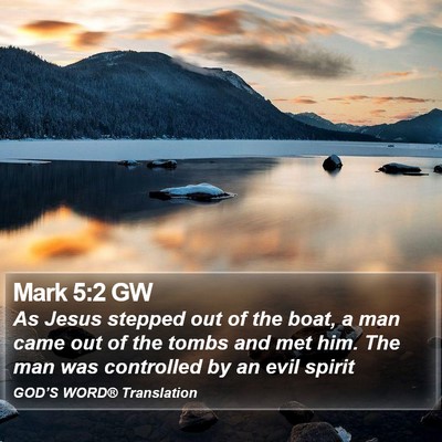 Mark 5:2 GW Bible Verse Image