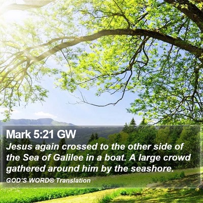 Mark 5:21 GW Bible Verse Image