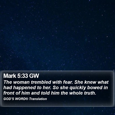 Mark 5:33 GW Bible Verse Image