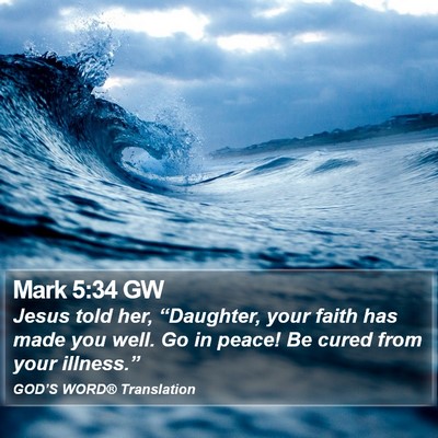 Mark 5:34 GW Bible Verse Image