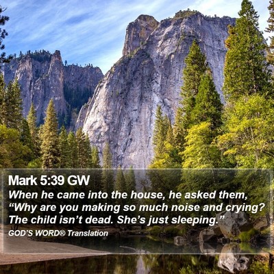 Mark 5:39 GW Bible Verse Image