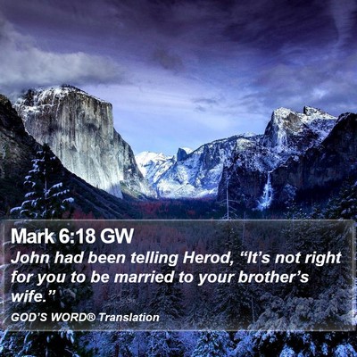 Mark 6:18 GW Bible Verse Image