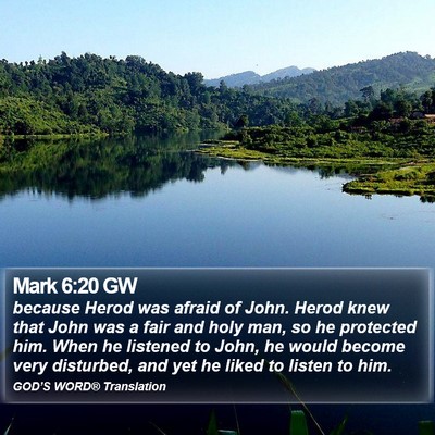 Mark 6:20 GW Bible Verse Image