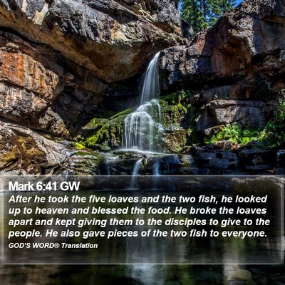 Mark 6:41 GW Bible Verse Image