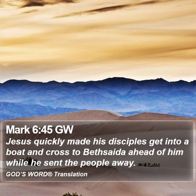 Mark 6:45 GW Bible Verse Image