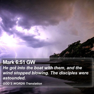 Mark 6:51 GW Bible Verse Image